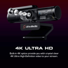 Вебкамера AVerMedia PW513 4K, 30fps, fixed focus, чорний