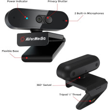 Вебкамера AVerMedia PW310P, FullHD, 30fps, auto focus, чорний