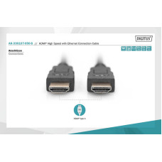Кабель DIGITUS HDMI (M/M), High speed/Ethernet, 5м, чорний