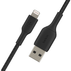 Кабель USB-A > Lightning заряджання/синхронізації Belkin 2м, 12Вт, плетений, чорний