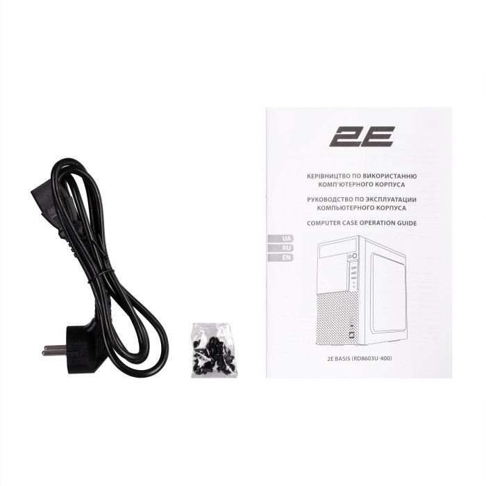 Корпус 2E Basis RD8603U-400 з БЖ 2E ATX400W, 1xUSB3.0, 2xUSB2.0, VGA 320мм, mATX, чорний