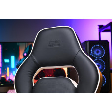 Крісло 2E GAMING HEBI, ПУ шкіра, Foldable Armrests, чорно-білий