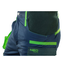 Штани робочі Neo Tools Premium, посилення тканиною Cordura, відсік для наколінників, L(52), синій