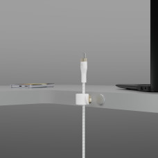 Кабель USB-C > USB-C заряджання/синхронізації Belkin 1м, 60Вт, Type-C, плетений, силіконовий, з ремінцем на магніті, білий