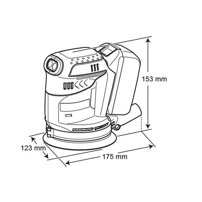 Шліфмашина ексцентриков акумуляторна Makita DBO180Z 18В 125мм 7000/9500/11000об·хв 1.7кг без АКБ та ЗП