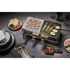 Гриль Russell Hobbs раклетниця Multi Raclette 3in1, 1400Вт, 8 сковорідок, нерж.сталь, чорний