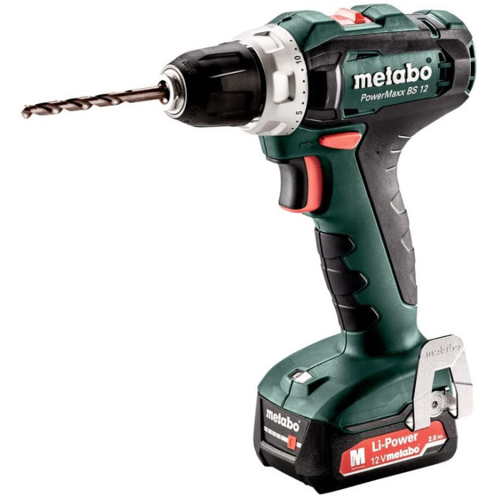 Шурупокрут-дриль акумуляторний Metabo PowerMaxx SB 12 Set 12В 2x2А·год 17·40Нм 0-360·0-1400об·хв 1.1кг