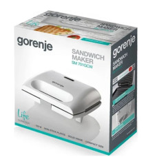 Сендвічмейкер Gorenje 700Вт, алюміній, 1 пластина-гриль , корпус-пластик, білий