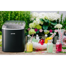 Льодогенератор побутовий Gorenje, 12кг/добу, 2.2л, дисплей, чорний