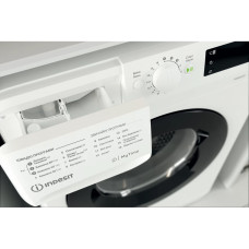 Пральна машина Indesit фронтальна, 6кг, 1000, A+++, 43см, дисплей, люк чорний, білий