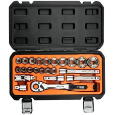 Набір інструментів Neo Tools, Набір торцевих головок 1/2", 23шт, CrV