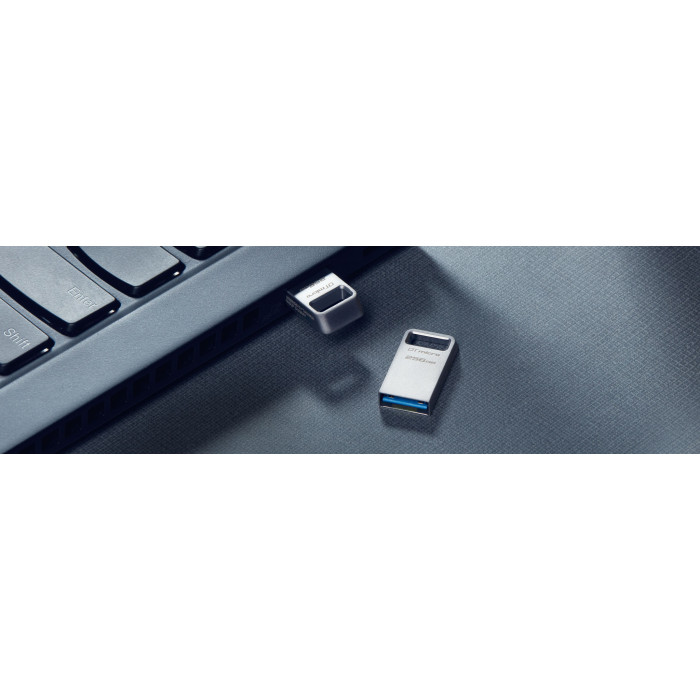 Накопичувач Kingston  128GB USB 3.2 Type-A Gen1 DT Micro R200MB/s Metal