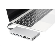 Хаб DIGITUS USB-C > HDMI/VGA/2xUSB-A/USB-C/SD/MicroSD/RJ54