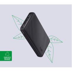 Акумулятор портативний літій-іонний power bank Trust Primo ECO, 15000мА·год, 2хUSB-A/USB-C, 15W, чорний