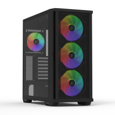 Корпус Zalman Z10 Plus без БЖ, 2xUSB3.0, 1xUSB Type-C, 3x140мм ARGB, 1x120мм ARGB, VGA 395мм, LCS ready, TG Side Panel, EATX, чорний