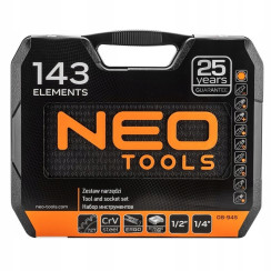 Набір інструментів Neo Tools, 143шт, універсальний, CrV та S2