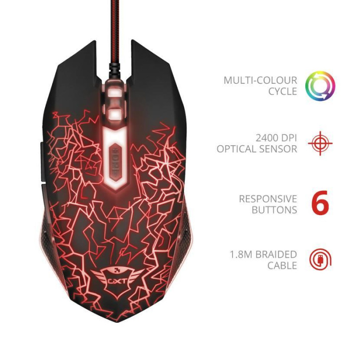Миша Trust GXT105 IZZA, USB-A, Чорний