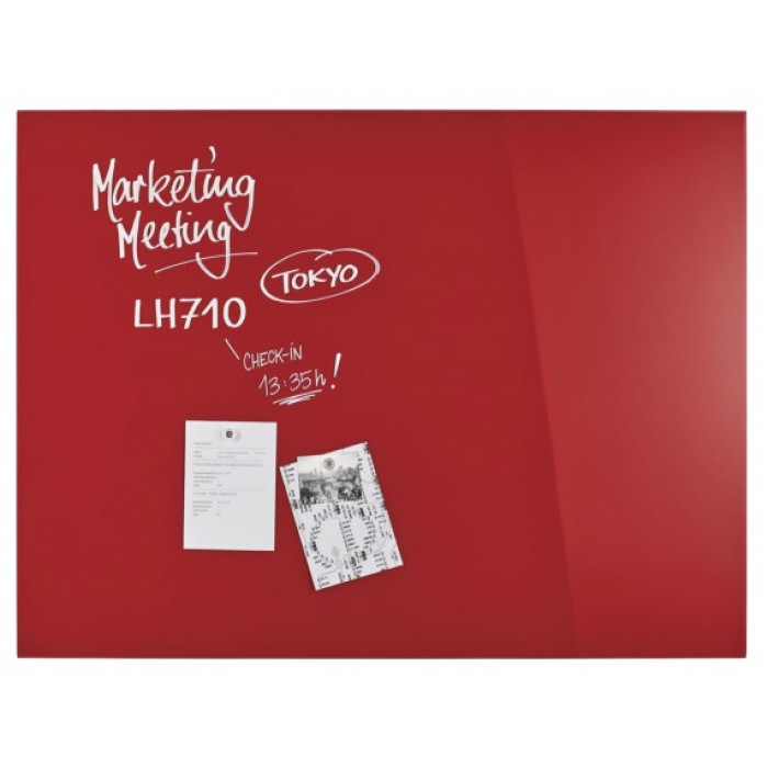 Дошка магнітно-маркерна 1200x900 червона Magnetoplan Glassboard-Red