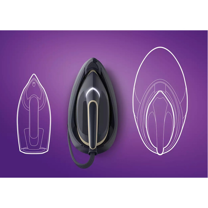 Праска-парогенератор Philips PerfectCare 6000 Series, 2400Вт, 1800мл, паровий удар -600гр, постійна пара - 130гр, нерж. сталь, синьо-золотий
