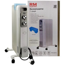 Обігрівач оливний RM Electric, 15м2, 1500Вт, мех. упр-ння, 7 секцій, зволожувач, білий