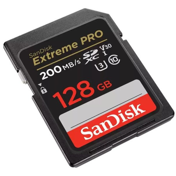 Карта пам'яті SanDisk SD  128GB C10 UHS-I U3 R200/W90MB/s Extreme Pro V30