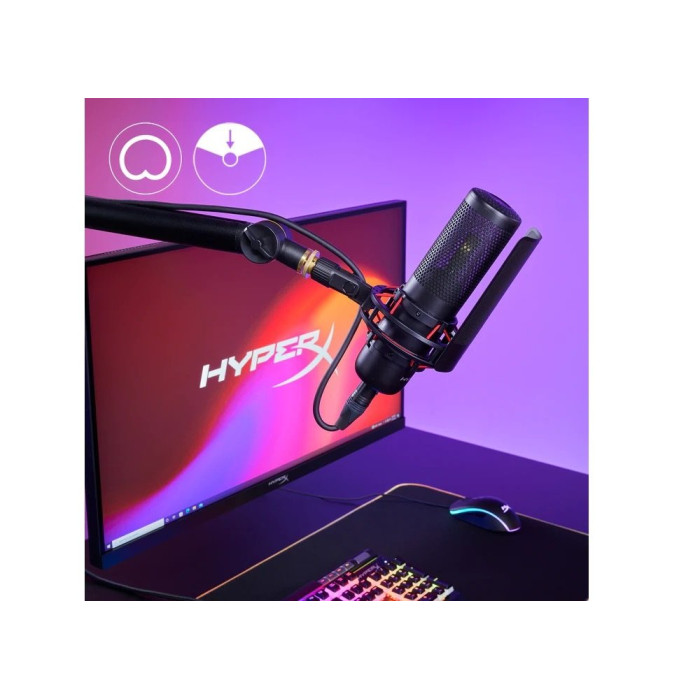 Мікрофон геймінговий HyperX ProCast, Bi, 3-pin XLR, no cable, з поп-фільтром, чорний
