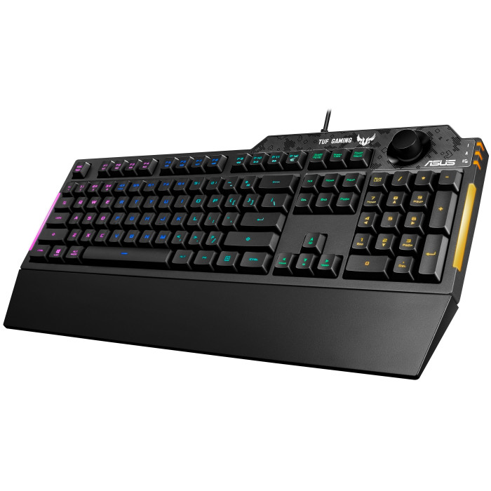 Клавіатура мембранна ASUS TUF Gaming K1, 104key, USB-A, EN/UK, RGB, чорний