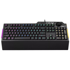 Клавіатура мембранна ASUS TUF Gaming K1, 104key, USB-A, EN/UK, RGB, чорний