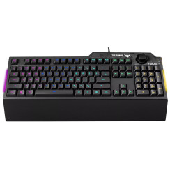 Клавіатура мембранна ASUS TUF Gaming K1, 104key, USB-A, EN/UK, RGB, чорний
