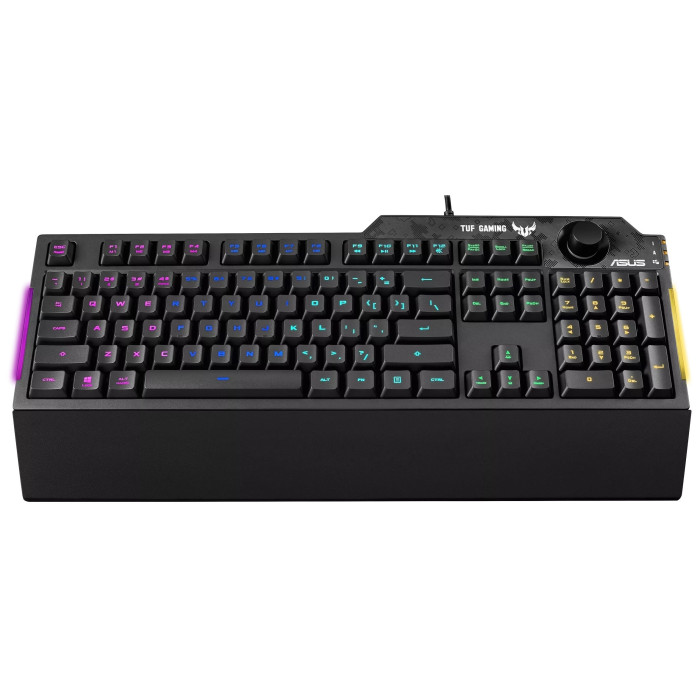 Клавіатура мембранна ASUS TUF Gaming K1, 104key, USB-A, EN/UK, RGB, чорний