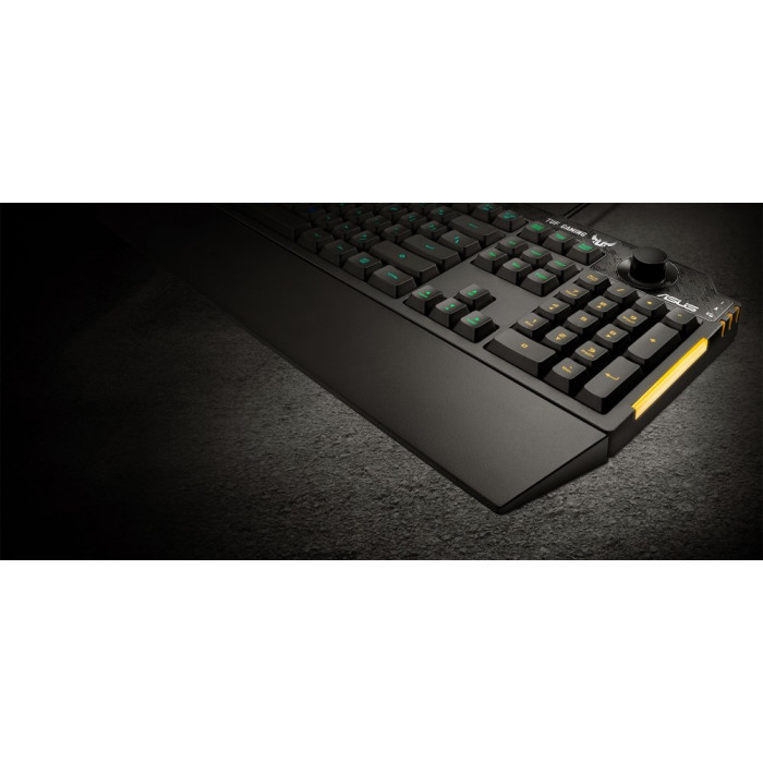 Клавіатура мембранна ASUS TUF Gaming K1, 104key, USB-A, EN/UK, RGB, чорний