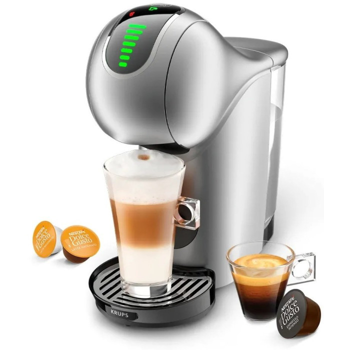 Кавоварка Krups капсульна Dolce Gusto Genio S Touch, 0.8л, капсули, сенcорне керування, сріблястий