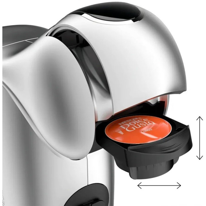 Кавоварка Krups капсульна Dolce Gusto Genio S Touch, 0.8л, капсули, сенcорне керування, сріблястий