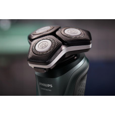 Бритва електр. Philips роторна Series 5000, 9Вт,  бритв.головок-3, Li-Ion, сух.+волог., тример, чорно-зелений