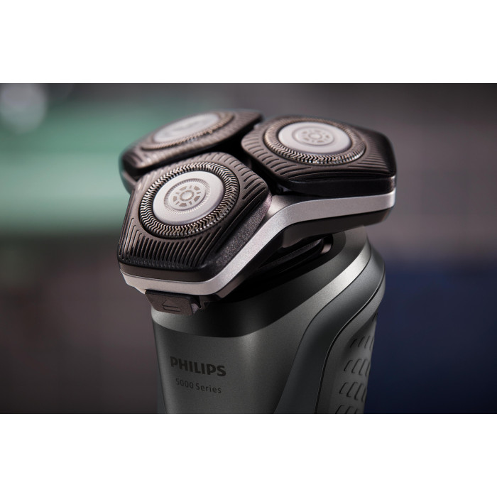 Бритва електр. Philips роторна Series 5000, 9Вт,  бритв.головок-3, Li-Ion, сух.+волог., тример, чохол, сірий