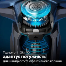 Бритва електр. Philips роторна Series 7000, 9Вт,  бритв.головок-3, Li-Ion, сух.+волог., тример, чохол, Bt., сіро-синій