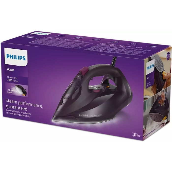 Праска Philips 7000 Series, 3000Вт, 300мл, паровий удар -250гр, постійна пара - 50гр, нерж. сталь, пурпурний