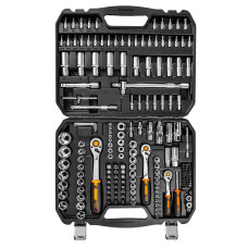Набір інструментів Neo Tools, набір торцевих головок 1/2", 1/4", 3/8", 182шт, CrV