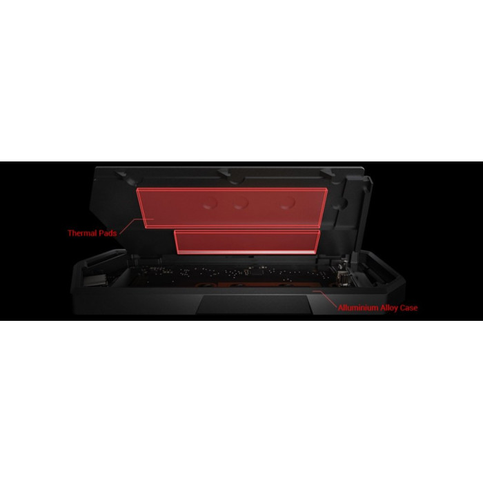 Портативний корпус ASUS для SSD ROG STRIX ARION ESD-S1C/BLK/G/AS PCIe NVMe M.2 2230/2242/2260/2280 USB Type-C 3.2 Gen 2x1