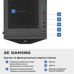 Комп’ютер персональний 2E Complex Gaming Intel i5-13400F, 16Gb, F1TB, NVD3060-12, H610, GH1, 600W, FreeDos