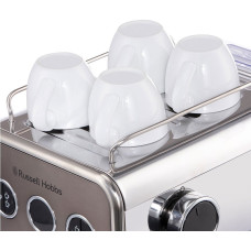 Кавоварка Russell Hobbs ріжкова Distinctions Titanium 1.1л, мелена + чалди, сріблястий