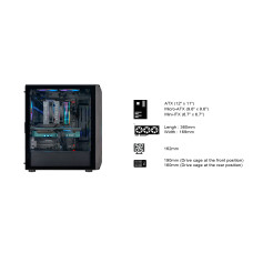 Корпус SilverStone Fara FA511Z-BG без БЖ, 2xUSB3.0, 3x120мм, ARGB VGA 360мм, LCS ready, TG Side Panel, ATX, чорний