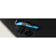 Машинка для стриження  Babyliss, мережа+акум., вібраційний мотор, насадок-8, кейс, титан.напил., синій