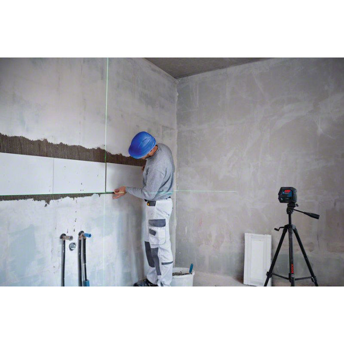 Нівелір лазерний Bosch Professional GCL 2-50 G, до 15м, ±0.3мм/м, з тримачем RM 10, чохлом, мішенню, 0.58кг