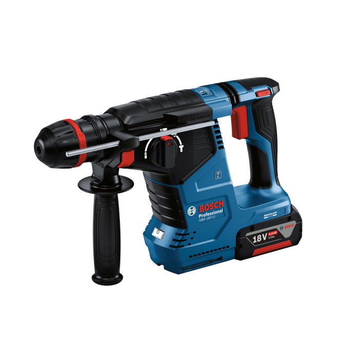 Перфоратор акумуляторний Bosch Professional GBH 187-LI ONE Chuck SDS-Plus 18В акб 2х5А·год 2.4Дж 2.9кг