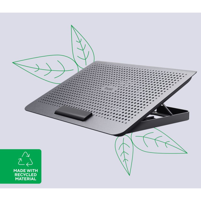 Підставка для ноутбука Trust Exto ECO, до 16", 2xUSB-A, сірий