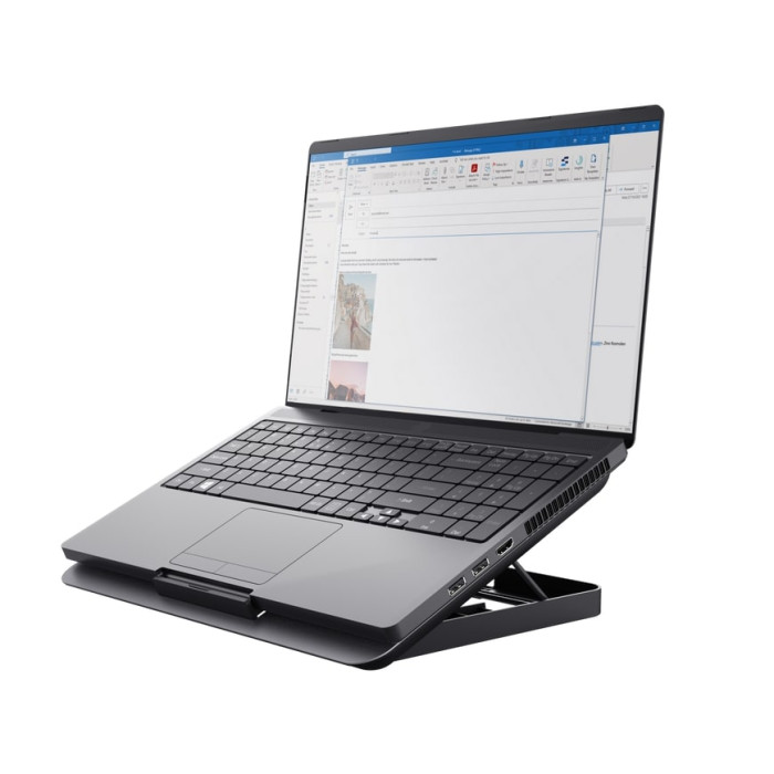 Підставка для ноутбука Trust Exto ECO, до 16", 2xUSB-A, сірий