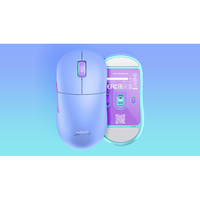 Миша Xtrfy M8, WL/USB-A, RGB, Frosty Purple