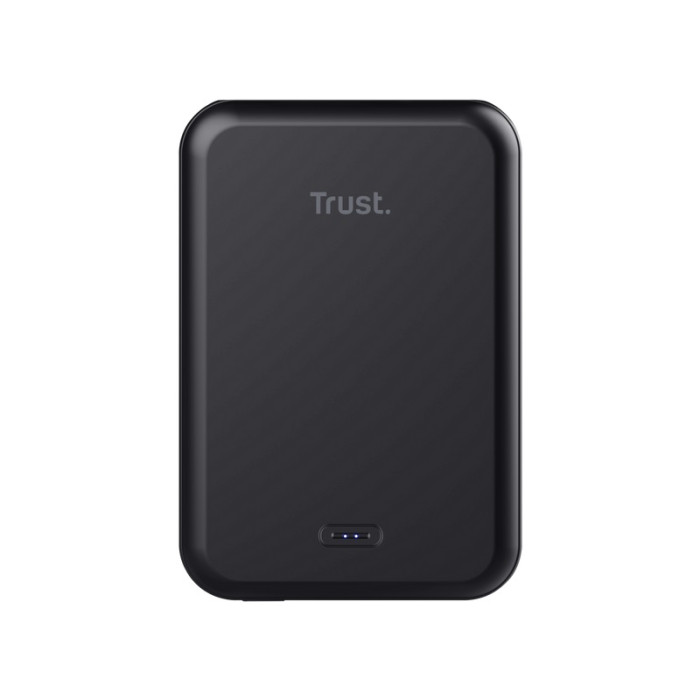 Акумулятор портативний літій-іонний power bank Trust Magnetic, 5000 мА·год, USB-C/бездротова зарядка, 15W, чорний