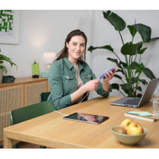 Акумулятор портативний літій-іонний power bank Trust Primo ECO, 10000мА·год, 2хUSB-A/USB-C, 15W, синій
